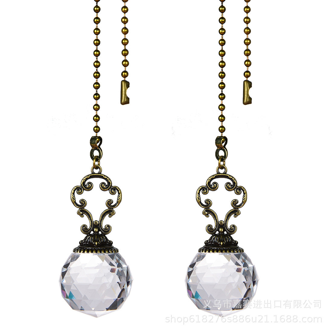 Wholesale Vintage Faceted Ball Green Bronze Bead Chain Sun Catcher Pendant